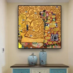 Gustav Klimt the Fulfillment Reproduction Oil Painting on Canvas Posters and Prints Scandinavian Wall Picture for Living Room