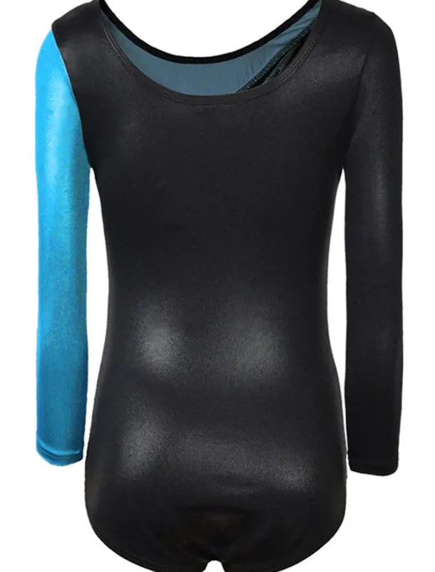 Gymnastics Leotards Women's Girls' Bodysuit Leotard Spandex High Elasticity Breathable Handmade Sparkly Long Sleeve Training Competition Dance Rhythmic Gymnastics Artistic Gymnastics Blue Sky Blue