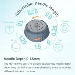 H24 Derma Stamp Adjustable 0.25mm-1.5mm Microneedling Liquid Serum Applicator For Acne Scars Skin Improvement