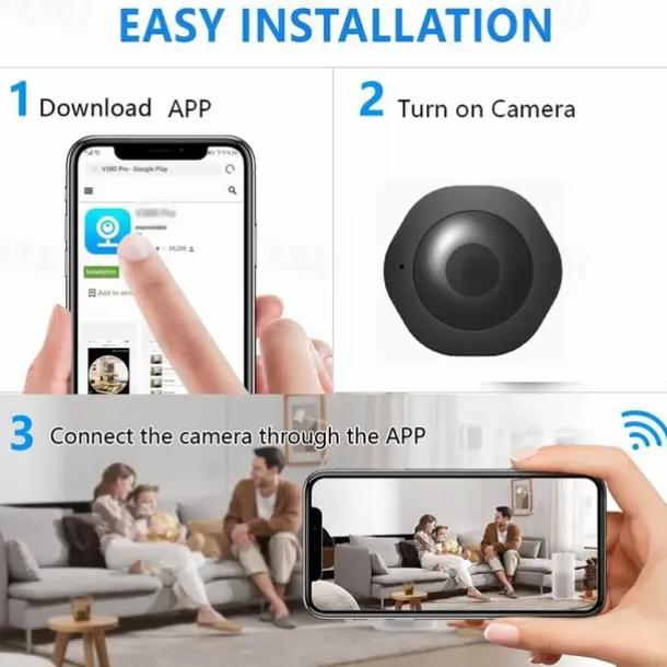 H6 Mini WiFi Camera 1080P HD Wireless Smart Home Device Cam Invisible Night Vision Motion Detection Remote Monitor Recorder