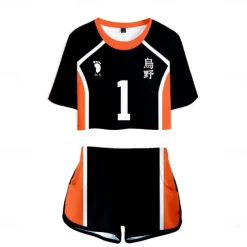 Haikyuu Hinata Shoyo Shorts Crop Top Gym Wear Anime 3D 3D Harajuku Graphic For Women's Adults' Back To School 3D Print