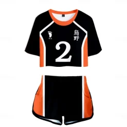 Haikyuu Hinata Shoyo Shorts Crop Top Gym Wear Anime 3D 3D Harajuku Graphic For Women's Adults' Back To School 3D Print