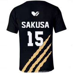 Haikyuu T-shirt Cartoon Back To School Print Harajuku Graphic Kawaii For Couple's Men's Women's Adults' Masquerade Back To School 3D Print Casual Daily Activewear