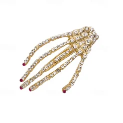 Hair Barrettes Halloween Hair Accessories for Women Girls Silver Skeleton Hand Hair Clips Punk Horror Bone Hair Clip Barrettes for Party Cosplay 2pcs