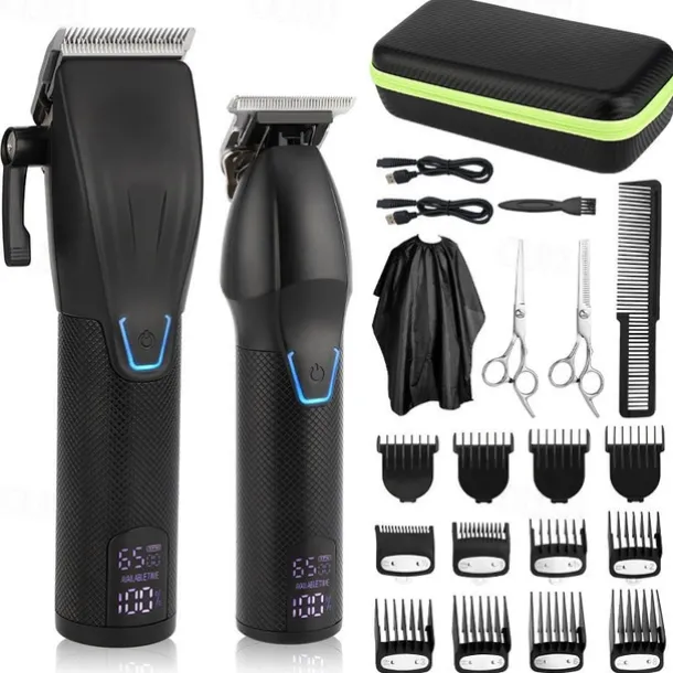 Hair Clipper And Hair Trimmer Kit Professional Hair Clippers For Men Cordless Barber Clippers Machine Rechargeable Outliner Trimmer Mens Beard Trimmer Electric Hair Cutting Grooming Kit