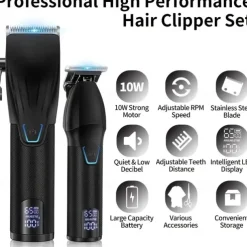Hair Clipper And Hair Trimmer Kit Professional Hair Clippers For Men Cordless Barber Clippers Machine Rechargeable Outliner Trimmer Mens Beard Trimmer Electric Hair Cutting Grooming Kit