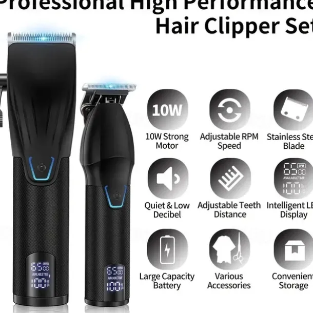 Hair Clipper And Hair Trimmer Kit Professional Hair Clippers For Men Cordless Barber Clippers Machine Rechargeable Outliner Trimmer Mens Beard Trimmer Electric Hair Cutting Grooming Kit