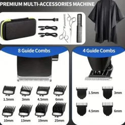 Hair Clipper And Hair Trimmer Kit Professional Hair Clippers For Men Cordless Barber Clippers Machine Rechargeable Outliner Trimmer Mens Beard Trimmer Electric Hair Cutting Grooming Kit