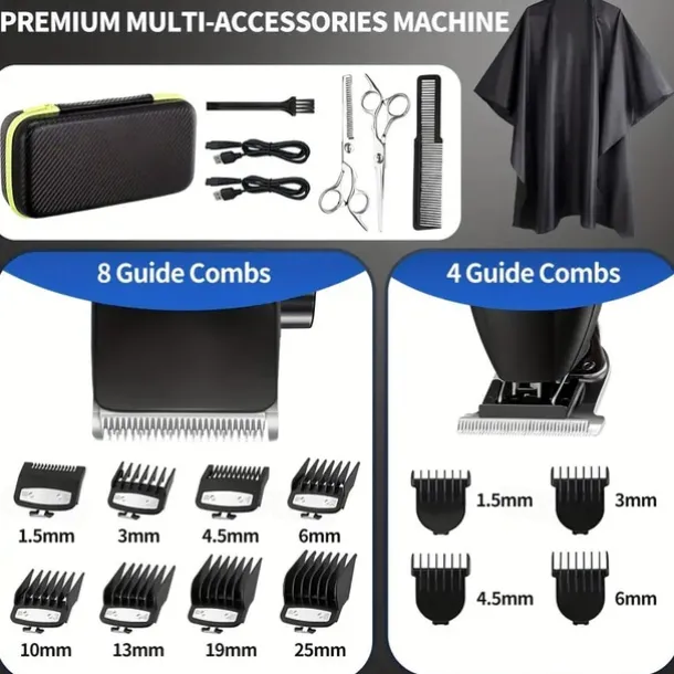 Hair Clipper And Hair Trimmer Kit Professional Hair Clippers For Men Cordless Barber Clippers Machine Rechargeable Outliner Trimmer Mens Beard Trimmer Electric Hair Cutting Grooming Kit
