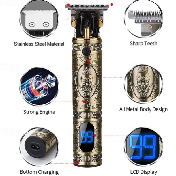 Hair Clippers For Men Hair Trimmer Zero Gapped Cordless Professional Haircut & Grooming Kit for Men Rechargeable LED Display