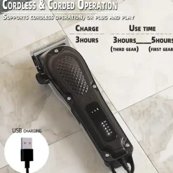 Hair Clippers for Men Hair Trimmer for Men Cordless Hair Clipper Beard Trimmer Barber Zero Gapped Hair Clippers with for Men Women Kids Clippers for Hair Cutting