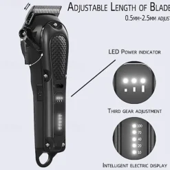 Hair Clippers for Men Hair Trimmer for Men Cordless Hair Clipper Beard Trimmer Barber Zero Gapped Hair Clippers with for Men Women Kids Clippers for Hair Cutting