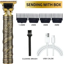 Hair Clippers for Men oupool Professional Cordless Hair Trimmer - Electric T-Blade Beard Trimmer Shaver Edgers Zero Gapped Mens Grooming Kit Rechargeable LCD Hair Cutting Kit - Gifts for Men(Gold)