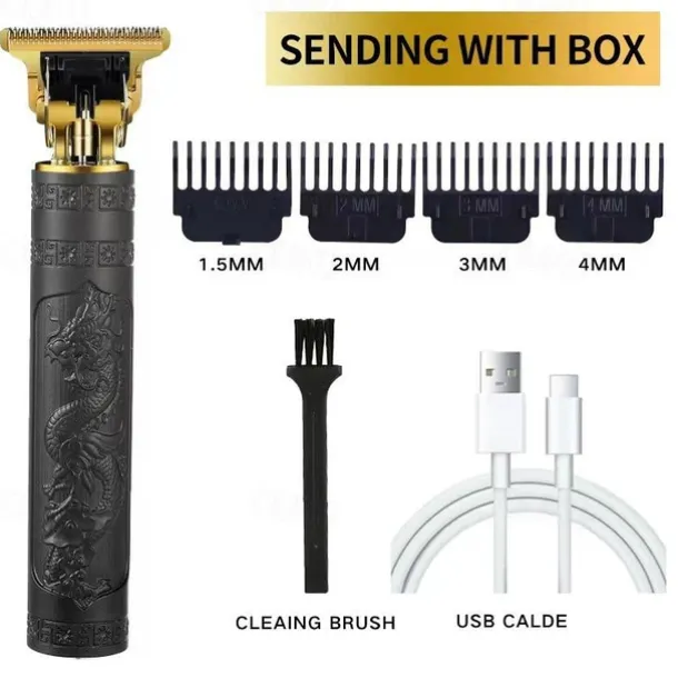 Hair Clippers for Men oupool Professional Cordless Hair Trimmer - Electric T-Blade Beard Trimmer Shaver Edgers Zero Gapped Mens Grooming Kit Rechargeable LCD Hair Cutting Kit - Gifts for Men(Gold)
