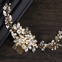 Hair Combs Headdress Hair Accessory Imitation Pearl Rhinestone Wedding Party / Evening Wedding Bridal With Faux Pearl Crystals / Rhinestones Headpiece Headwear