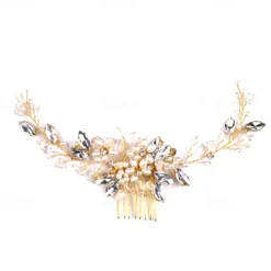Hair Combs Headdress Hair Accessory Imitation Pearl Rhinestone Wedding Party / Evening Wedding Bridal With Faux Pearl Crystals / Rhinestones Headpiece Headwear