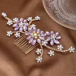 Hair Combs Headdress Rhinestone Alloy Wedding Cocktail Elegant Luxury With Faux Pearl Crystals Headpiece Headwear