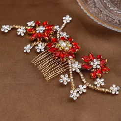 Hair Combs Headdress Rhinestone Alloy Wedding Cocktail Elegant Luxury With Faux Pearl Crystals Headpiece Headwear