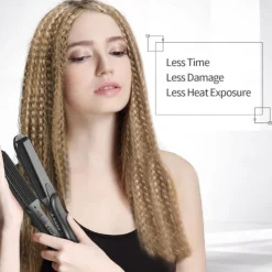 Hair Crimper Crimping Irons Hair Straightener Flat Iron Tourmaline Ceramic Plate Adjustable Temperature for All Hair Type