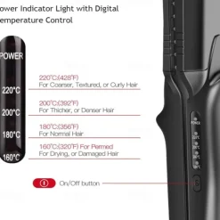 Hair Crimper Crimping Irons Hair Straightener Flat Iron Tourmaline Ceramic Plate Adjustable Temperature for All Hair Type