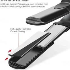 Hair Crimper Crimping Irons Hair Straightener Flat Iron Tourmaline Ceramic Plate Adjustable Temperature for All Hair Type