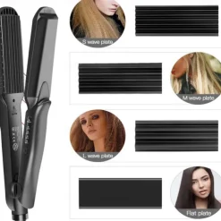 Hair Crimper Crimping Irons Hair Straightener Flat Iron Tourmaline Ceramic Plate Adjustable Temperature for All Hair Type
