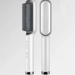 Hair Straightener Comb, 2-in-1 Hair Straightening Brush for Women with 5 Adjustment Temp & 10s Fast Heating,Anti-Scald Negative Ion Hair Straightener Styling Comb That Smoothes Hair Frizz