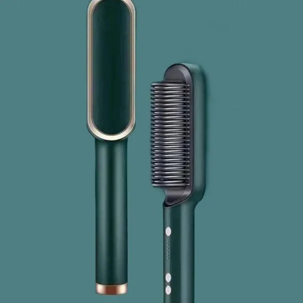 Hair Straightener Comb, 2-in-1 Hair Straightening Brush for Women with 5 Adjustment Temp & 10s Fast Heating,Anti-Scald Negative Ion Hair Straightener Styling Comb That Smoothes Hair Frizz