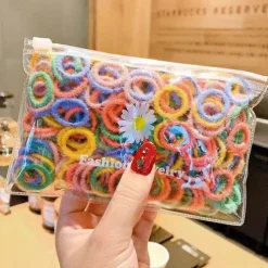 Hair Ties Hair Rubber Bands for Toddler Infants Kids Girls Thin Small Hair Elastics 100 Piece Pack
