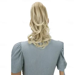 Hairpiece Ponytail Extensions Voluminous Wavy Blond Mix H136