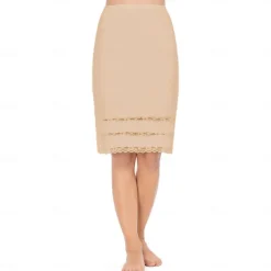 Half Slips for Women Underskirt Dress Extender Lace Trim Knee Length Midi Skirt 19-26