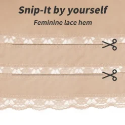 Half Slips for Women Underskirt Dress Extender Lace Trim Knee Length Midi Skirt 19-26