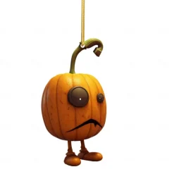 Halloween Acrylic Pumpkin Car Pendant, Rearview Mirror Pendant, Ghost Pumpkin Pendant Home Decor