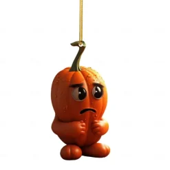 Halloween Acrylic Pumpkin Car Pendant, Rearview Mirror Pendant, Ghost Pumpkin Pendant Home Decor