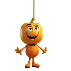 Halloween Acrylic Pumpkin Car Pendant, Rearview Mirror Pendant, Ghost Pumpkin Pendant Home Decor