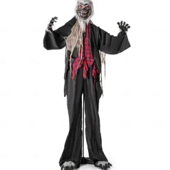 Halloween Animatronics, Sound-Activated Werewolf with Glowing Eyes and Scary Sounds, Giant Animated Outdoor Halloween Decoration, Man Accessory