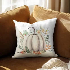 Halloween Autumn Harvest Double Side Pillow Cover 4PC Soft Decorative Square Cushion Case Pillowcase for Bedroom Livingroom Sofa Couch Chair Pumpkin