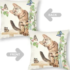 Halloween Autumn Harvest Double Side Pillow Cover 4PC Soft Decorative Square Cushion Case Pillowcase for Bedroom Livingroom Sofa Couch Chair Pumpkin