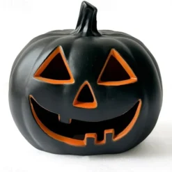 Halloween Black and White Pumpkin Lantern Automatic Switch LED Garden Paradise Glowing Creative Atmospheric Ornament