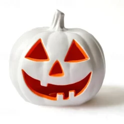 Halloween Black and White Pumpkin Lantern Automatic Switch LED Garden Paradise Glowing Creative Atmospheric Ornament