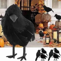 Halloween black crow props simulation flocking crow party supplies ornament decoration