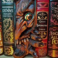 Halloween Bookshelf Horror Mask Monster Resin Craft Decoration Monster Statue Ornaments