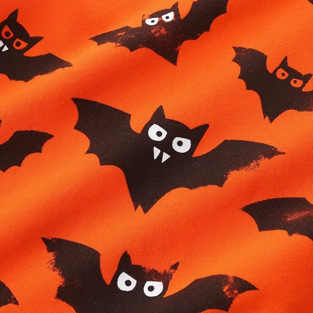 Halloween Boys 3D Cartoon Bat Sweatshirt Long Sleeve Spring Fall Fashion Basic Nylon Little Kids(4-7ys) 4-7 Years Crew Neck Outdoor Casual Daily Regular Fit