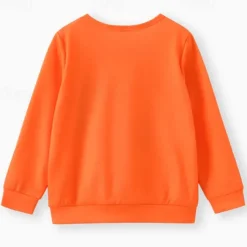 Halloween Boys 3D Graphic Ghost Sweatshirt Long Sleeve Spring Fall Fashion Basic Polyester Kids 4-12 Years Crew Neck Outdoor Casual Daily Regular Fit