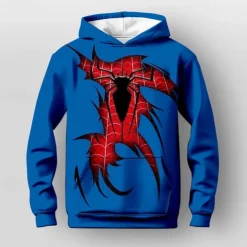 Halloween Boys 3D Spider Hoodie Pullover Long Sleeve 3D Print Fall Winter Fashion Streetwear Cool Kids 3-12 Years Outdoor Casual Daily Regular Fit