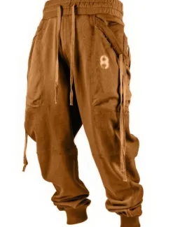 Halloween Cargo Pants Mens Graphic Letter Vintage 3D Print Sweatpants Trousers Outdoor Street Casual Daily Polyester Black Green Khaki Mid Waist Elasticity Unanswerable Harem Brown