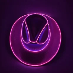 Halloween Christmas EL Wire Light Up Sequin Jazz Hat Adult Neon LED Luminous Festival Party Dress Up Cap For Men and Women