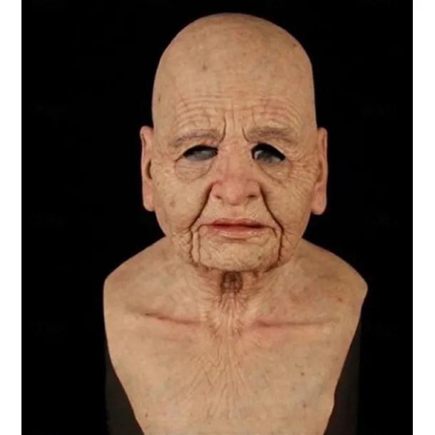 Halloween Christmas Mask Headgear, Fierce Black Haired Old Man Mask Simulation Character Mask Masquerade Play Props Funky Cosplay Accessory