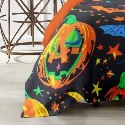 Halloween Collection Duvet Cover Set 3 Piece Set Jack O Lantern Pumpkin Super Soft Skin-friendly Long-lasting