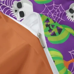 Halloween Collection Duvet Cover Set 3 Piece Set Jack O Lantern Pumpkin Super Soft Skin-friendly Long-lasting
